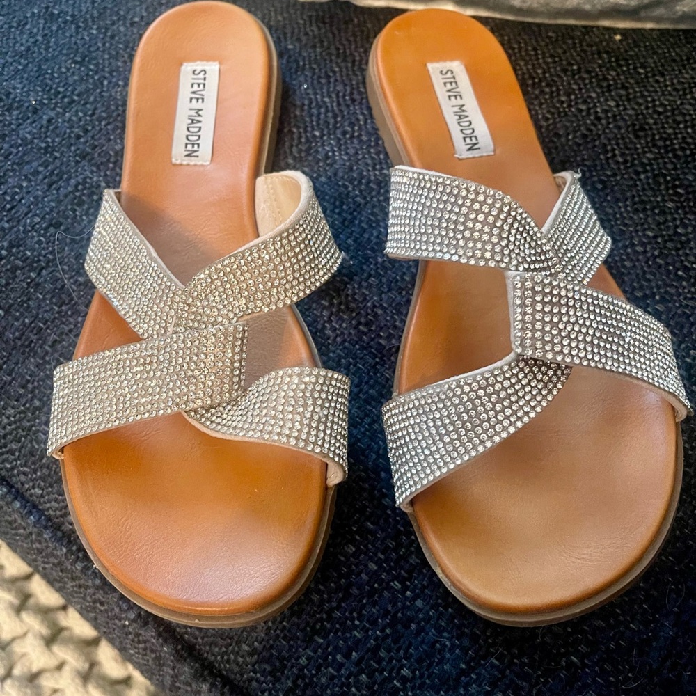 Steve Madden Silver Gold Sandals